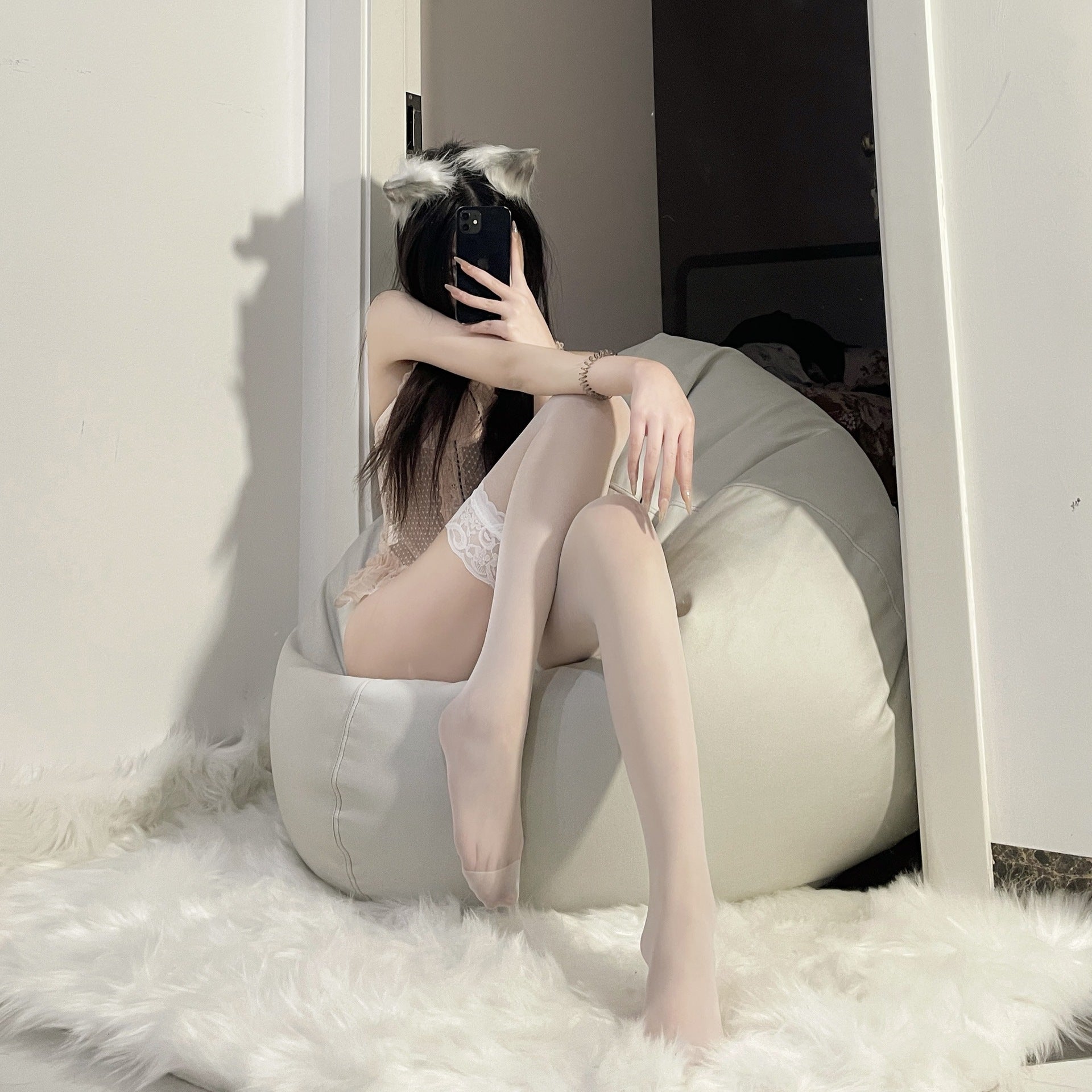 Veloura Lace Sheer Thigh Highs